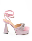 Enchanting Pink Crystal Bow Sandals