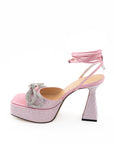 Enchanting Pink Crystal Bow Sandals