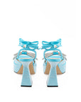 Elegant Light Blue Crystal Bow Sandals