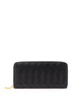 Elegant Intreccio Leather Zip Wallet