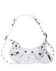 Chic White Leather Shoulder Bag