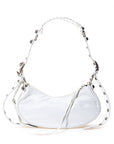 Chic White Leather Shoulder Bag