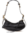 Chic Black Leather XS Shoulder Bag