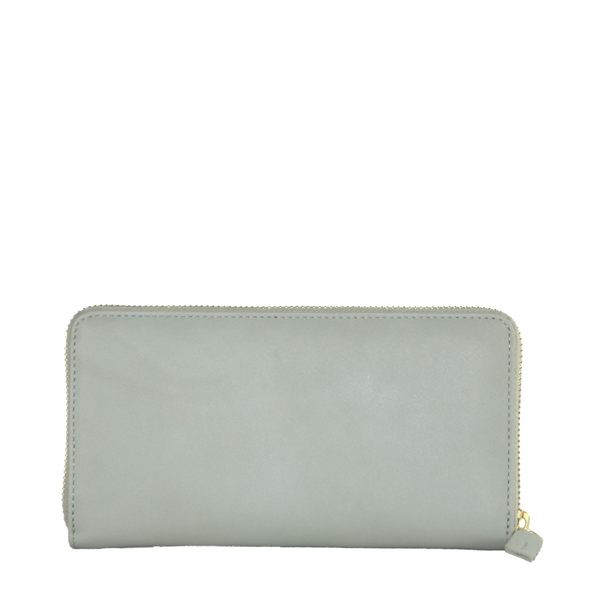 Elegant Grey Calfskin Wallet for Her