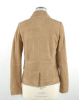 Elegant Beige Leather Jacket