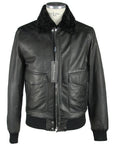 Sleek Black Leather Zip Jacket