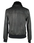 Sleek Black Leather Zip Jacket