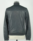 Elegant Blue Leather Jacket for Men